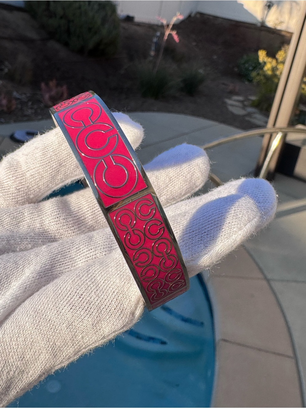 Coach hot pink bangle bracelet 7 1/2 - Picture 11 of 14
